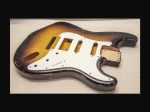 S-Style Body / Ultra Light Alder / 3 lbs. 12 oz. / SSH or SSS / Nitrocellulose 'Chocolate-Burst' / Med. Relic (#GIN-3080) (S)