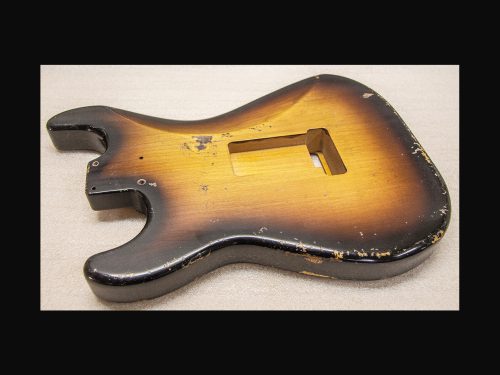 S-Style Body / Ultra Light Alder / 3 lbs. 12 oz. / SSH or SSS / Nitrocellulose 'Chocolate-Burst' / Med. Relic (#GIN-3080) - Image 5