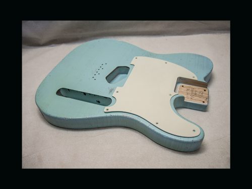 T-Style - Esquire Body / 1 Piece Swamp Ash  / 4 lbs. 2 oz. / Nitrocellulose 'Sonic Blue' / Medium Relic (#GIN-3129)