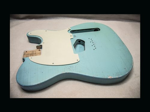 T-Style - Esquire Body / 1 Piece Swamp Ash  / 4 lbs. 2 oz. / Nitrocellulose 'Sonic Blue' / Medium Relic (#GIN-3129) - Image 3