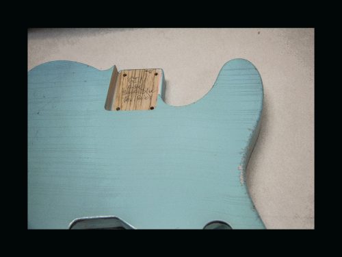 T-Style - Esquire Body / 1 Piece Swamp Ash  / 4 lbs. 2 oz. / Nitrocellulose 'Sonic Blue' / Medium Relic (#GIN-3129) - Image 4