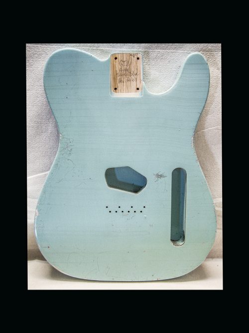 T-Style - Esquire Body / 1 Piece Swamp Ash  / 4 lbs. 2 oz. / Nitrocellulose 'Sonic Blue' / Medium Relic (#GIN-3129) - Image 6