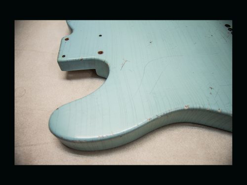 T-Style - Esquire Body / 1 Piece Swamp Ash  / 4 lbs. 2 oz. / Nitrocellulose 'Sonic Blue' / Medium Relic (#GIN-3129) - Image 8