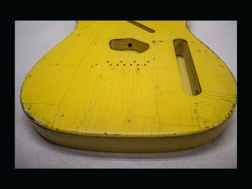 T-Style Body / Ultra Light Swamp Ash / 3 lbs. 13 oz. / Nitrocellulose 'Trans Graffiti Yellow' / Med. Relic (#GIN-3131) - Image 4