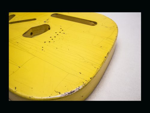 T-Style Body / Ultra Light Swamp Ash / 3 lbs. 13 oz. / Nitrocellulose 'Trans Graffiti Yellow' / Med. Relic (#GIN-3131) - Image 9