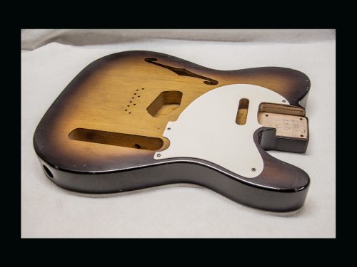 T Style Hollow Hybrid Body / Alder / 3 lbs. 7 oz. / Nitrocellulose 'Chocolate Burst' / w- Pickguard- Light Relic (#GIN-3152) - Image 2