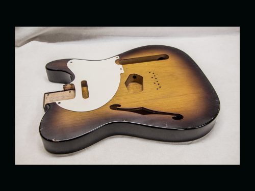 T Style Hollow Hybrid Body / Alder / 3 lbs. 7 oz. / Nitrocellulose 'Chocolate Burst' / w- Pickguard- Light Relic (#GIN-3152)