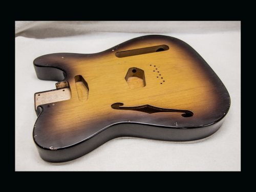 T Style Hollow Hybrid Body / Alder / 3 lbs. 7 oz. / Nitrocellulose 'Chocolate Burst' / w- Pickguard- Light Relic (#GIN-3152) - Image 6