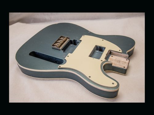 T-Style Body / Swamp Ash / 4 lbs. 4 oz. / Nitrocellulose 'Deep Lake Placid Blue' / Double Bound - Med. Relic (#GIN-3153) - Image 2