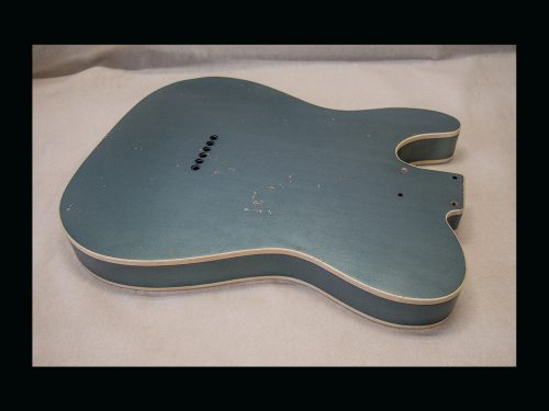 T-Style Body / Swamp Ash / 4 lbs. 4 oz. / Nitrocellulose 'Deep Lake Placid Blue' / Double Bound - Med. Relic (#GIN-3153) - Image 7