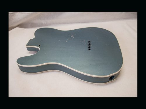 T-Style Body / Swamp Ash / 4 lbs. 4 oz. / Nitrocellulose 'Deep Lake Placid Blue' / Double Bound - Med. Relic (#GIN-3153) - Image 9