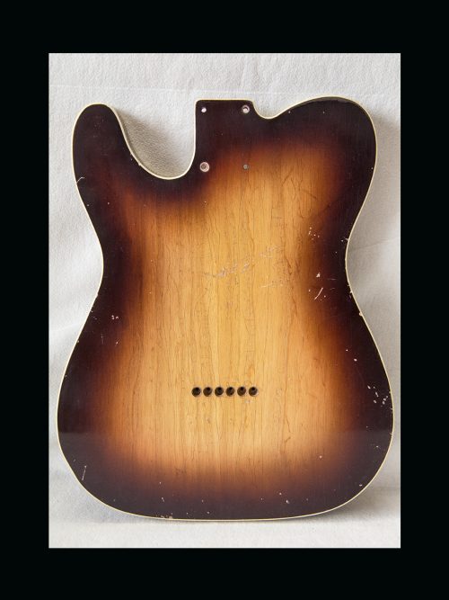 T-Style Body / 1 PC. Swamp Ash / 3 lbs. 15 oz. / Nitrocellulose 'Chocolate Burst' / Double Bound/Medium Relic (#GIN-3154) - Image 7