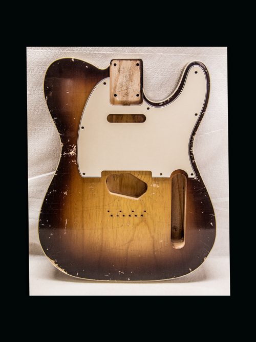 T-Style Body / 1 PC. Swamp Ash / 4 lbs. 8 oz. / Nitrocellulose 'Chocolate Burst' / Double Bound/Medium Relic (#GIN-3157) - Image 2