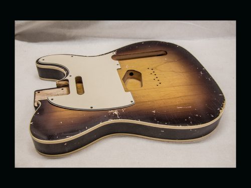 T-Style Body / 1 PC. Swamp Ash / 4 lbs. 8 oz. / Nitrocellulose 'Chocolate Burst' / Double Bound/Medium Relic (#GIN-3157) - Image 3