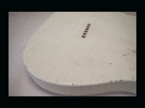 T-Style Body / Swamp Ash / 3 lbs. 15 oz. / Nitrocellulose 'Olympic White' / Med. - Light Relic (#GIN-3170) - Image 5