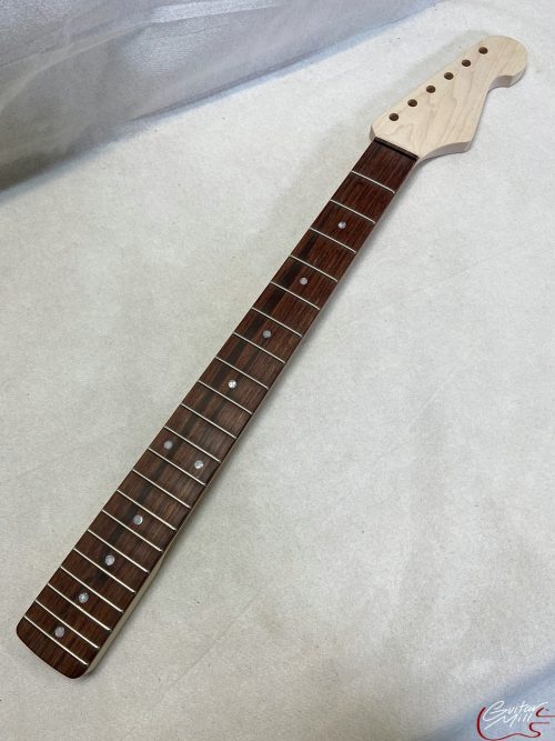 S-Style Replacement Neck / 2 pc. Maple & Madagascar Rosewood / Pearloid Dots / Classic C (#GIN-3174) - Image 3