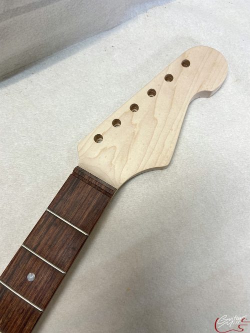 S-Style Replacement Neck / 2 pc. Maple & Madagascar Rosewood / Pearloid Dots / Classic C (#GIN-3174)