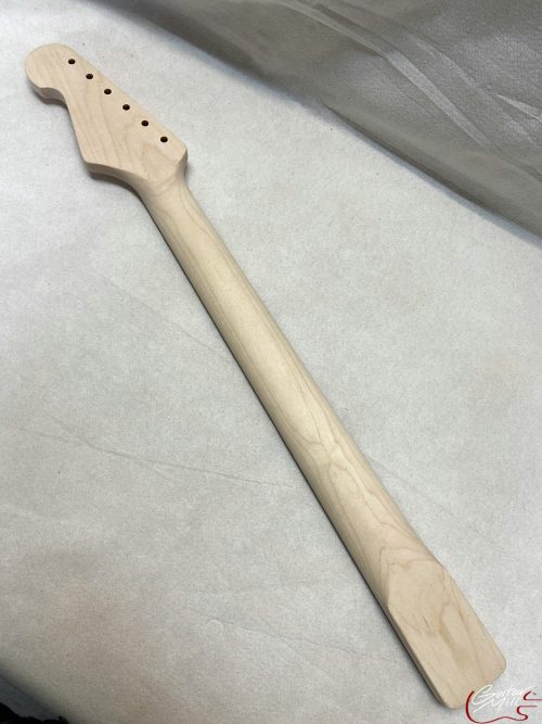 S-Style Replacement Neck / 2 pc. Maple & Madagascar Rosewood / Pearloid Dots / Classic C (#GIN-3174) - Image 6