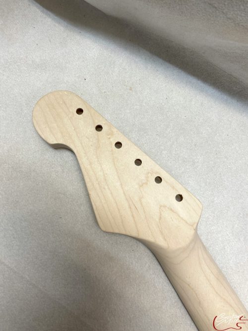 S-Style Replacement Neck / 2 pc. Maple & Madagascar Rosewood / Pearloid Dots / Classic C (#GIN-3174) - Image 7