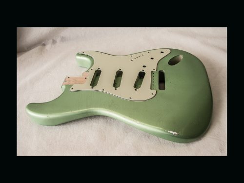 S-Style Body / Alder / 4 lbs. 2 oz. / Nitrocellulose 'Avocado Mist' / Med-Light Relic (#GIN-3147) - Image 4