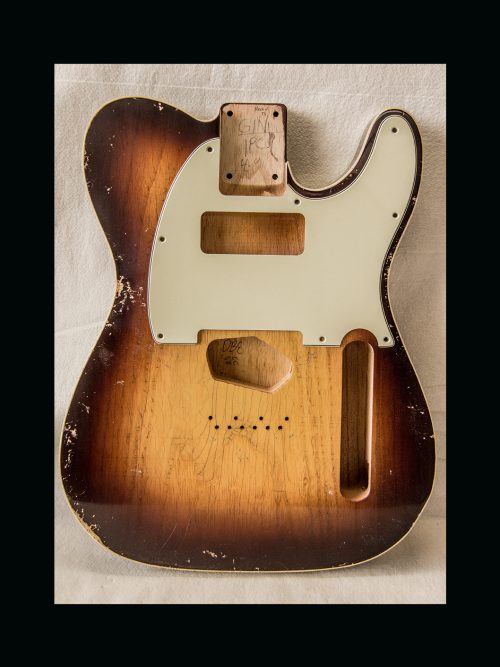 T-Style Body / 1 PC. Swamp Ash / 4 lbs. 1 oz. / Nitrocellulose 'Chocolate Burst' / Double Bound/Medium Relic (#GIN-3149) - Image 3