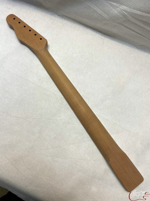 T-Style Replacement Neck / 2 pc. Roasted 1/4 Sawn Maple & Madagascar Rosewood / Parch Binding / Soft Chunky V (#GIN-3185) - Image 6