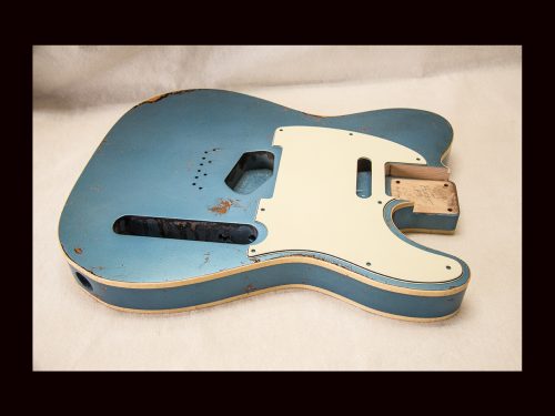 T-Style Body / Alder / 4 lbs. 12 oz. / Nitrocellulose 'Lake Placid Blue' Over Burst / Double Bound/ Heavy Relic (#GIN-3202) - Image 2