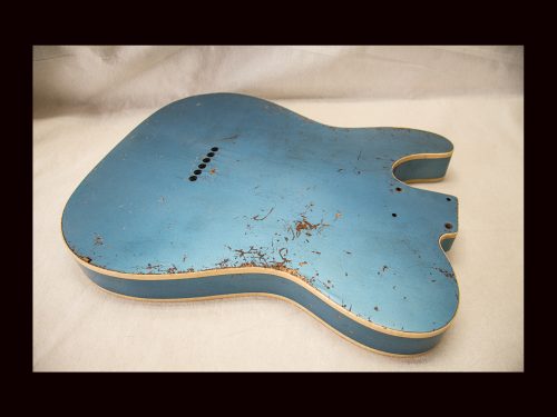 T-Style Body / Alder / 4 lbs. 12 oz. / Nitrocellulose 'Lake Placid Blue' Over Burst / Double Bound/ Heavy Relic (#GIN-3202) - Image 6