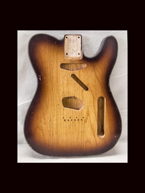 T-Style Body / 1 PC. Swamp Ash / 3 lbs. 7 oz. / Nitrocellulose 'Chocolate Burst' / Double Bound/Light Relic (#GIN-3204)