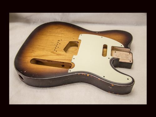 T-Style Body / 1 PC. Swamp Ash / 3 lbs. 7 oz. / Nitrocellulose 'Chocolate Burst' / Double Bound/Light Relic (#GIN-3204) - Image 3