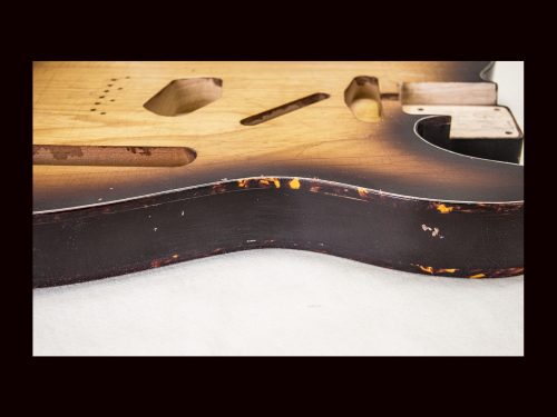 T-Style Body / 1 PC. Swamp Ash / 3 lbs. 7 oz. / Nitrocellulose 'Chocolate Burst' / Double Bound/Light Relic (#GIN-3204) - Image 5