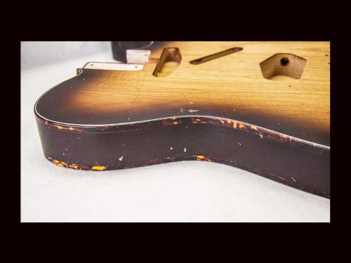 T-Style Body / 1 PC. Swamp Ash / 3 lbs. 7 oz. / Nitrocellulose 'Chocolate Burst' / Double Bound/Light Relic (#GIN-3204) - Image 7