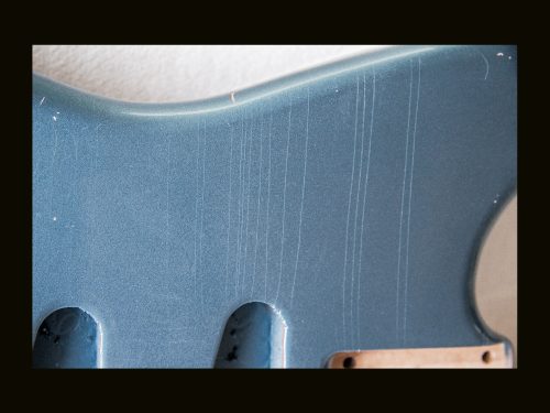 S-Style Body / Alder / 4 lbs. 3 oz. / Nitrocellulose 'Deep Lake Placid Blue' / Med./ Light Relic (#GIN-3249) - Image 6