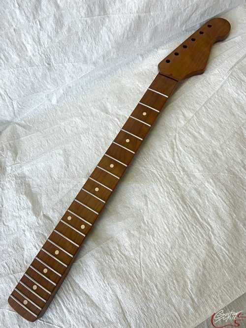 S-Style Replacement Neck / 1 pc. Roasted Maple / Flame Maple Skunk Stripe / Classic C / Satin (#GIN-3259) - Image 2