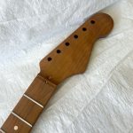 S-Style Replacement Neck / 1 pc. Roasted Maple / Flame Maple Skunk Stripe / Classic C / Satin (#GIN-3259)