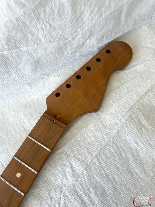 S-Style Replacement Neck / 1 pc. Roasted Maple / Flame Maple Skunk Stripe / Classic C / Satin (#GIN-3259)