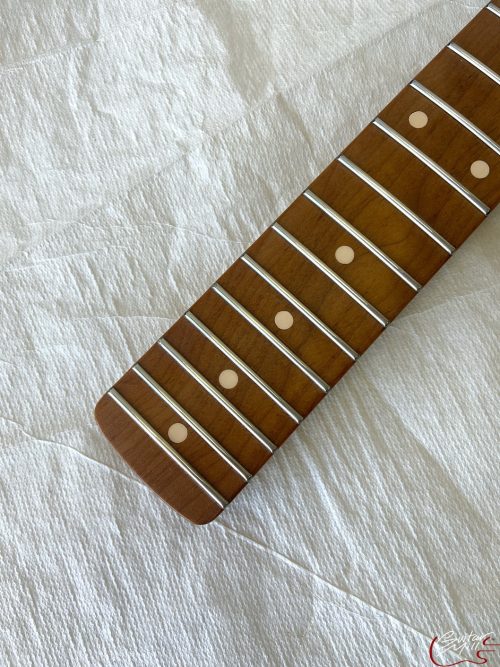 S-Style Replacement Neck / 1 pc. Roasted Maple / Flame Maple Skunk Stripe / Classic C / Satin (#GIN-3259) - Image 5