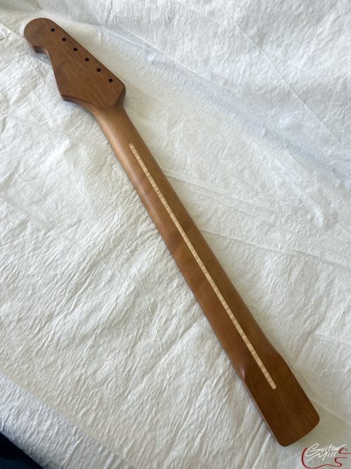 S-Style Replacement Neck / 1 pc. Roasted Maple / Flame Maple Skunk Stripe / Classic C / Satin (#GIN-3259) - Image 6