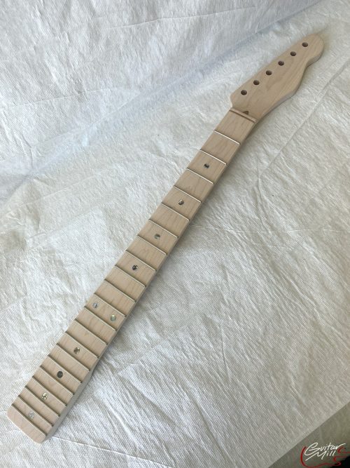 T-Style Replacement Neck / 1 pc. Maple / Soft Chunky V / Abalone Dots (#GIN-3260) - Image 2