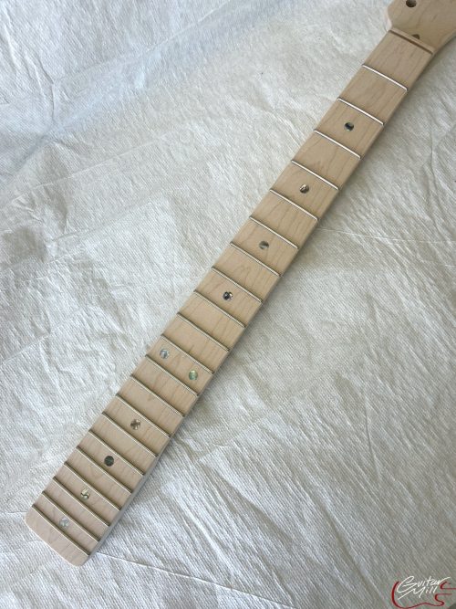 T-Style Replacement Neck / 1 pc. Maple / Soft Chunky V / Abalone Dots (#GIN-3260) - Image 4