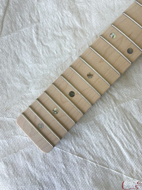 T-Style Replacement Neck / 1 pc. Maple / Soft Chunky V / Abalone Dots (#GIN-3260) - Image 5