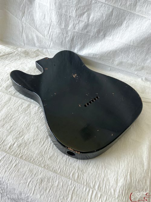 T-Style Body / Alder / 4 lbs. 6 oz. / Nitrocellulose 'Black' / Uni-Rout / Med. Relic (#GIN-3264) - Image 5