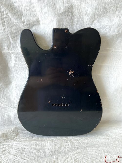T-Style Body / Alder / 4 lbs. 6 oz. / Nitrocellulose 'Black' / Uni-Rout / Med. Relic (#GIN-3264) - Image 4