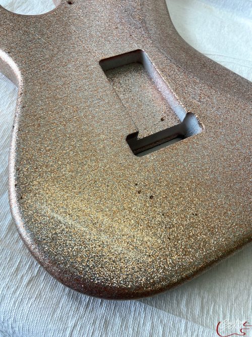 S-Style Body / Alder / 4 lbs. 2 oz. / Nitrocellulose 'Champagne Flake' / Light Relic (#GIN-3267) - Image 6