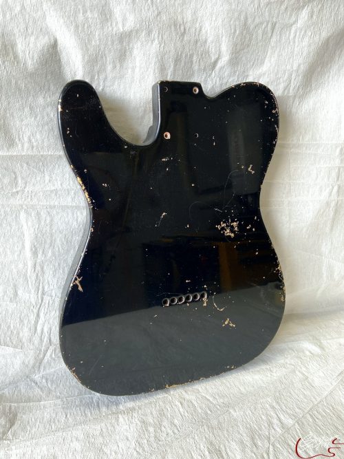 T-Style Body / Swamp Ash / 4 lbs. 14 oz. / Nitrocellulose 'Black over Gold' / x2 PAF / Med-Heavy Relic (#GIN-3270) - Image 5