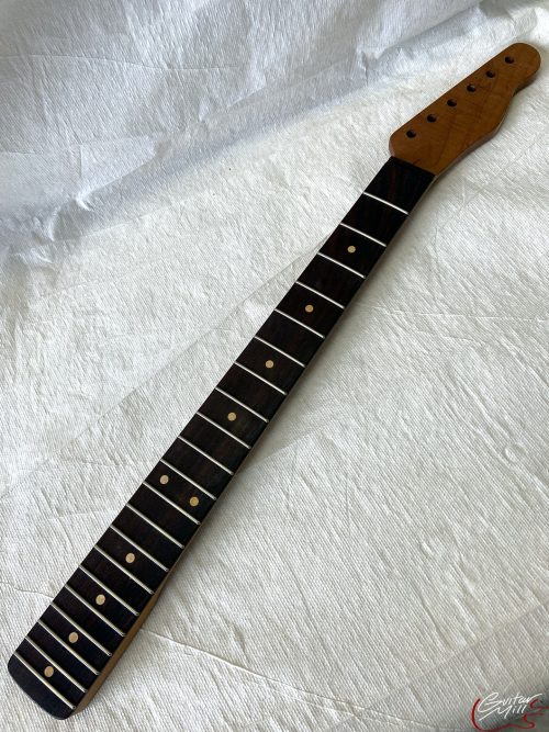 T-Style Replacement Neck / ROUND HEEL / 2 pc. Roasted Lite Flame Maple & Indian Rosewood / Classic C / Satin / Light Relic (#GIN-3309) - Image 2