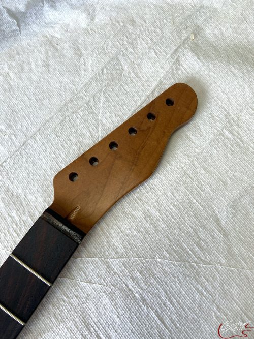 T-Style Replacement Neck / ROUND HEEL / 2 pc. Roasted Lite Flame Maple & Indian Rosewood / Classic C / Satin / Light Relic (#GIN-3309)