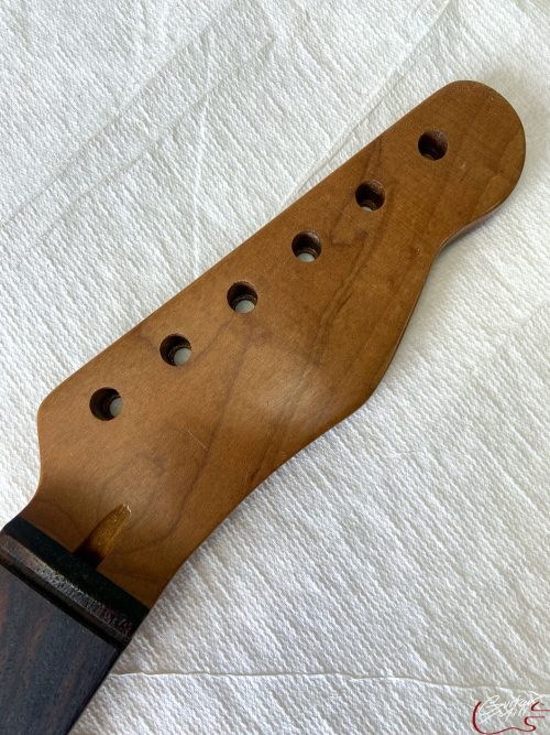 T-Style Replacement Neck / ROUND HEEL / 2 pc. Roasted Lite Flame Maple & Indian Rosewood / Classic C / Satin / Light Relic (#GIN-3309) - Image 3