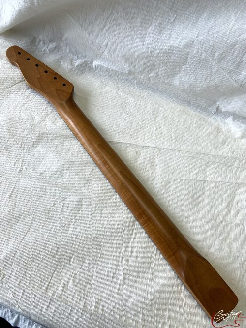 T-Style Replacement Neck / ROUND HEEL / 2 pc. Roasted Lite Flame Maple & Indian Rosewood / Classic C / Satin / Light Relic (#GIN-3309) - Image 6