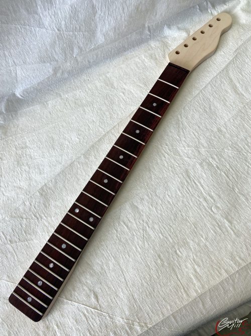 T-Style Replacement Neck / 2 pc. Maple & Indian Rosewood / Pearloid Dots / Chunky C (#GIN-3313) - Image 2
